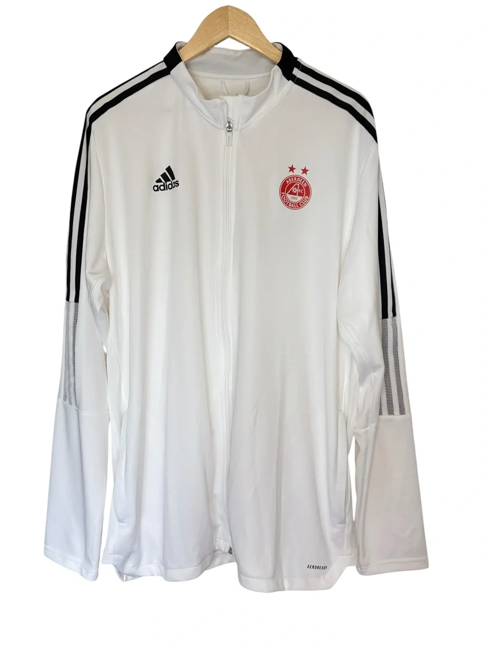 Adidas Aberdeen FC Areoready Full Zip Track Jacket Men’s 2XL White Black Soccer